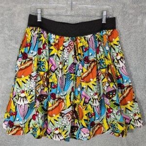 2xl gathered skirt 50's Diner Pop Art 100% cotton Hemet Made in USA